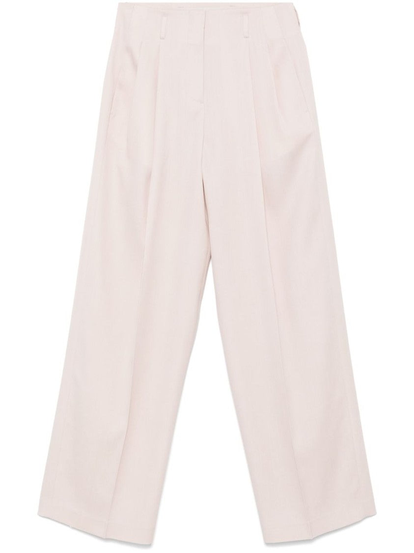 Golden Goose Wide-Leg Grey Trousers With High Waist