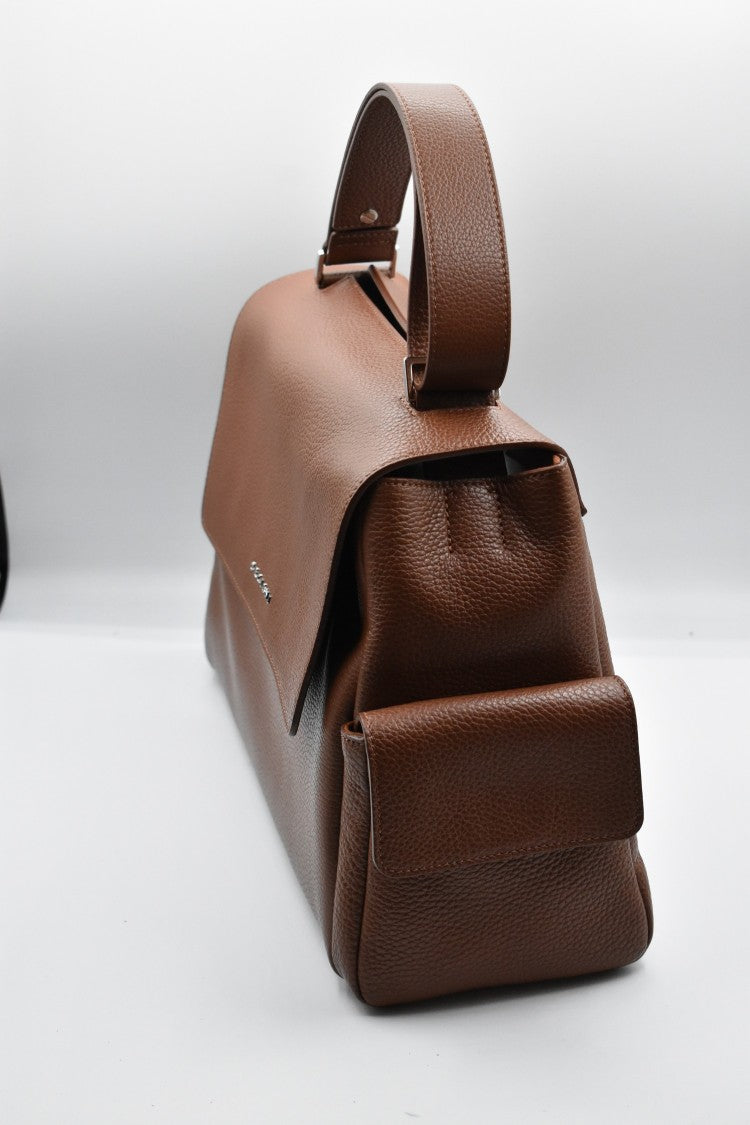 Orciani Sigaro Structured Handbag Flap Top Handle