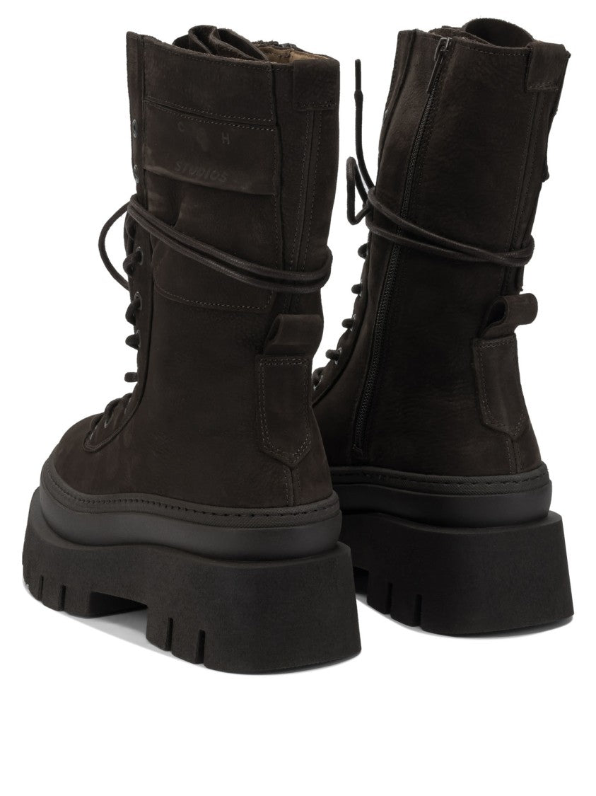 Copenhagen High-Top Lace-Up Ankle Boots