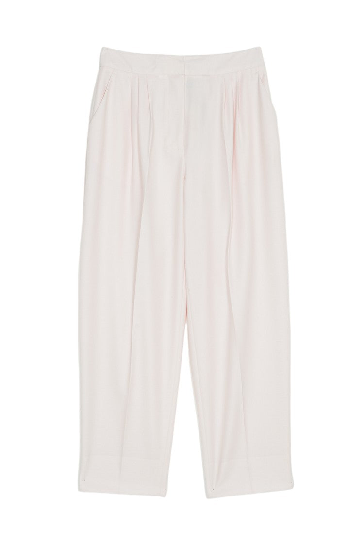 Twin-Set Lightweight Wool-Blend Front-Pleat Cropped Pants