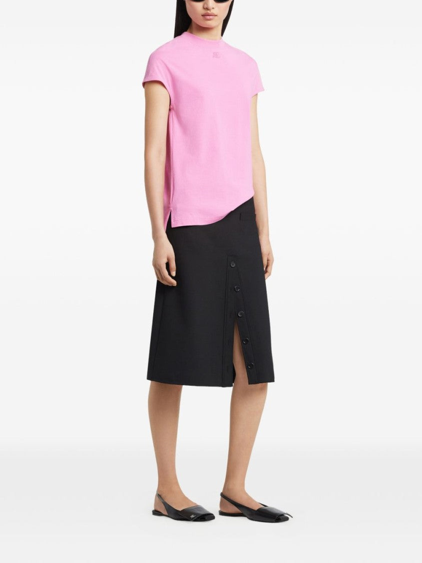 Courrèges Boxy Pink Cotton T-Shirt