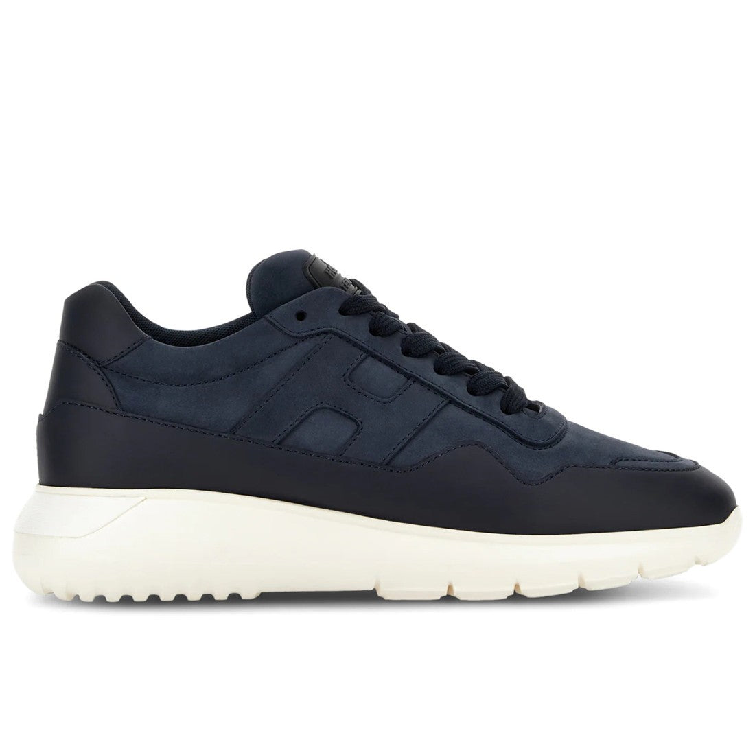 Hogan Blue Leather Low-Top Sneakers With Textured Sole