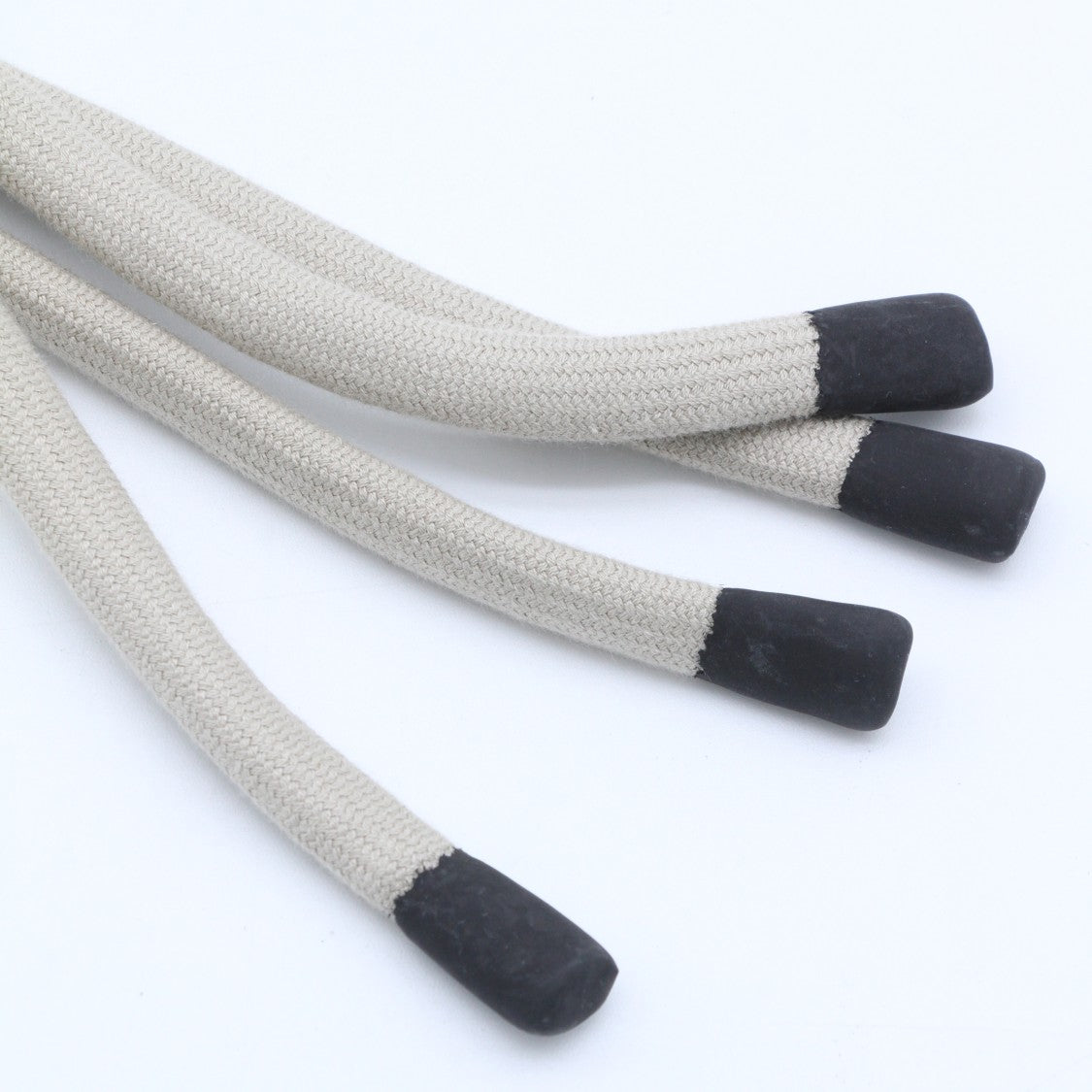 Moncler X Rick Owens White Knitted Rope Keychain With Silver Snap Hook