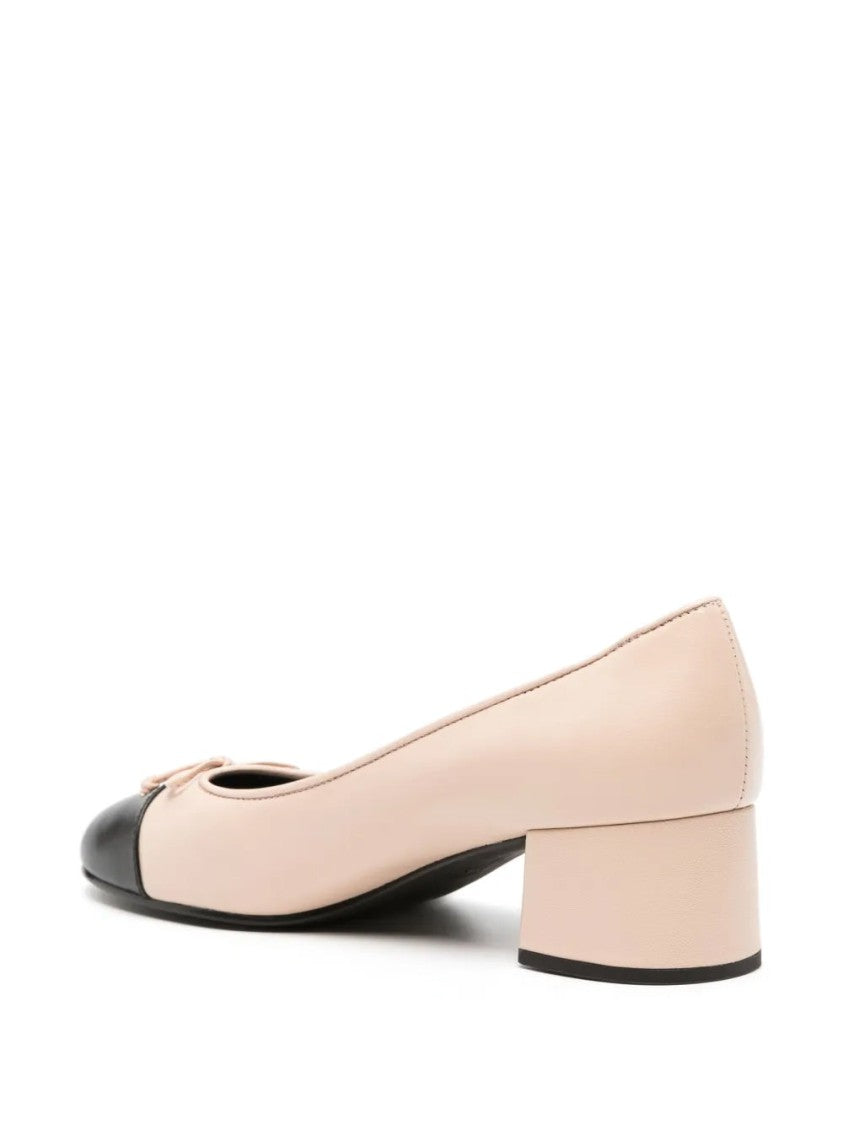 Tory Burch Multicolour Cap-Toe Bow Detail Leather Pumps