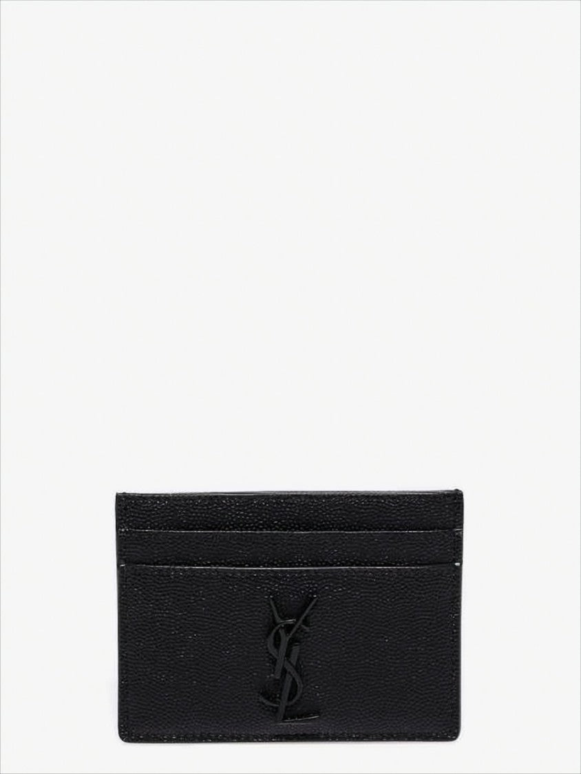 Saint Laurent Textured Calf Leather Card Wallet With Multiple Slots