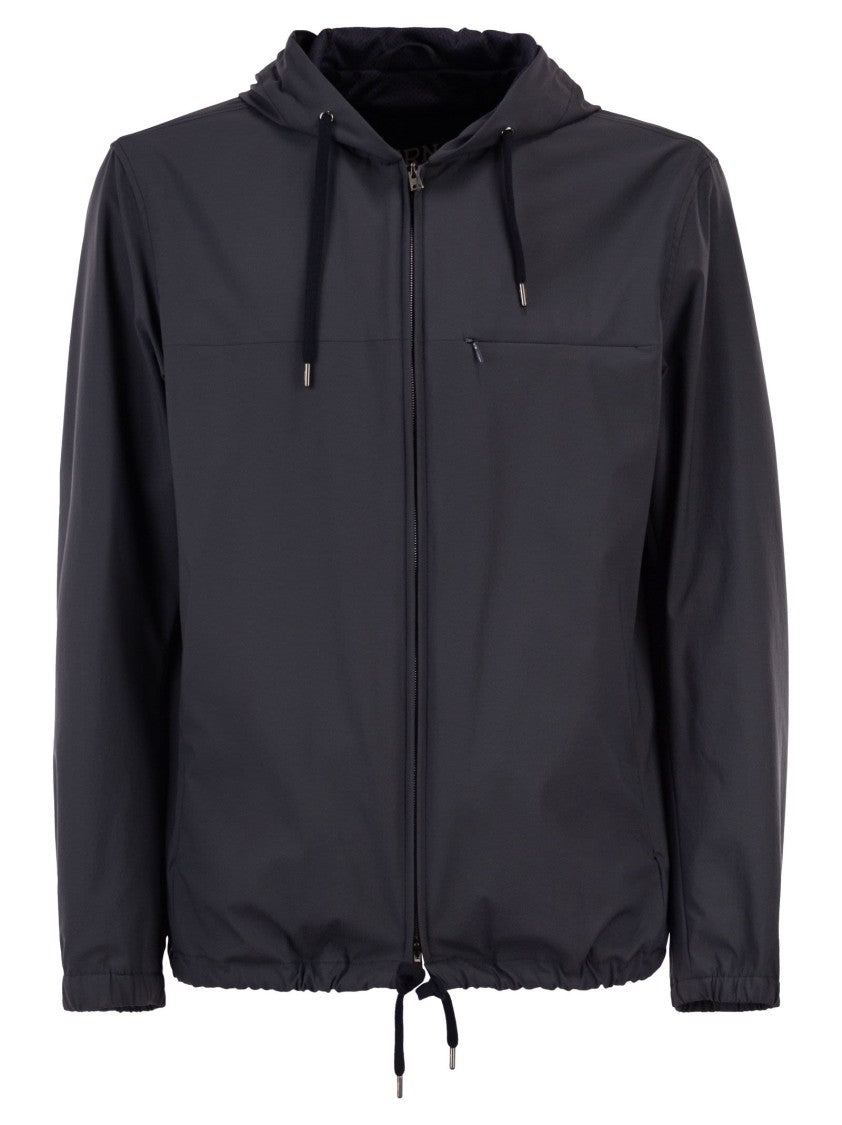 Herno Technical Windbreaker With Adjustable Hood