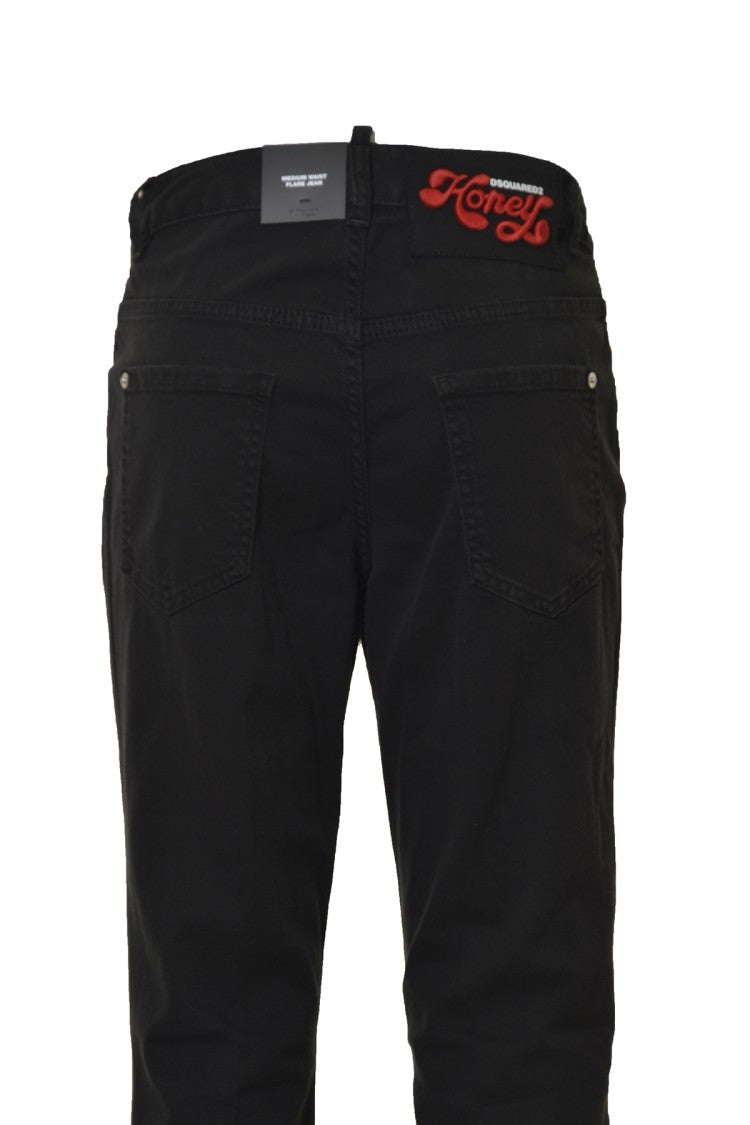 Dsquared2 Denim Medium Waist Flare Jeans Black