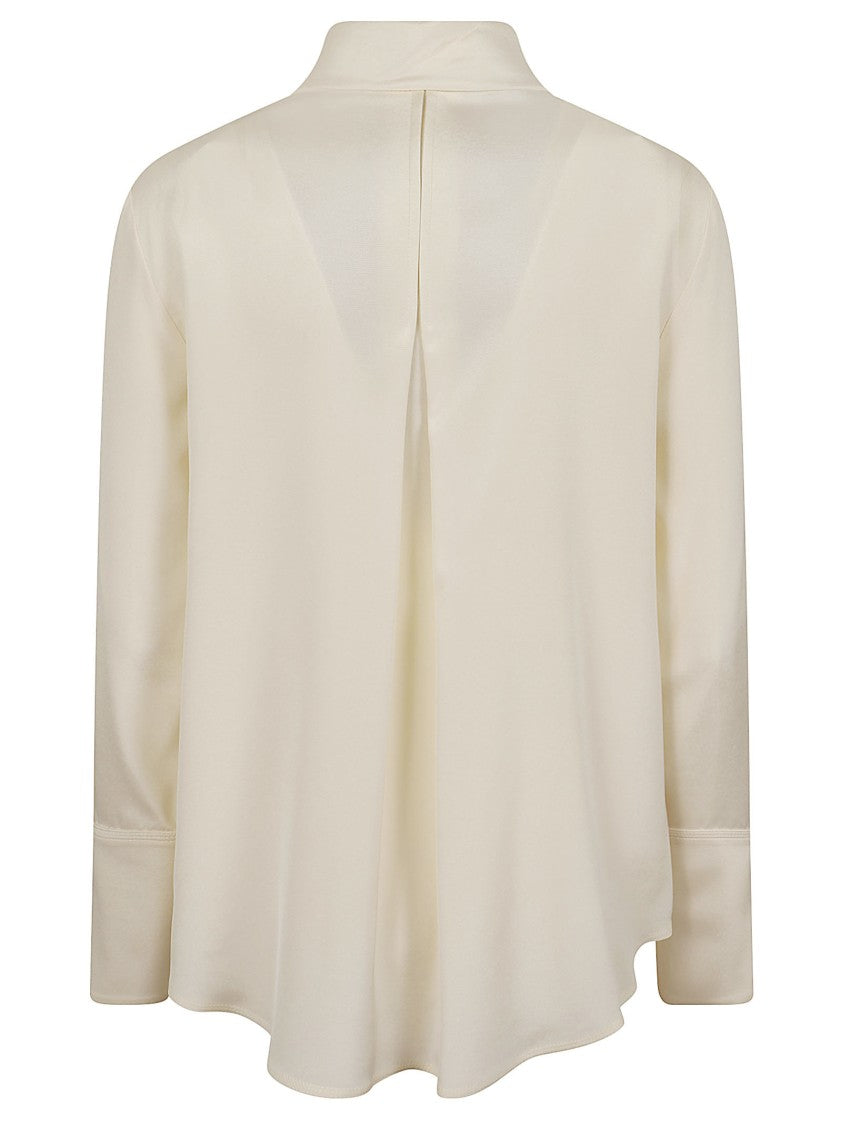 Max Mara Silk Cady Blouse With Classic Collar And High Cuffs