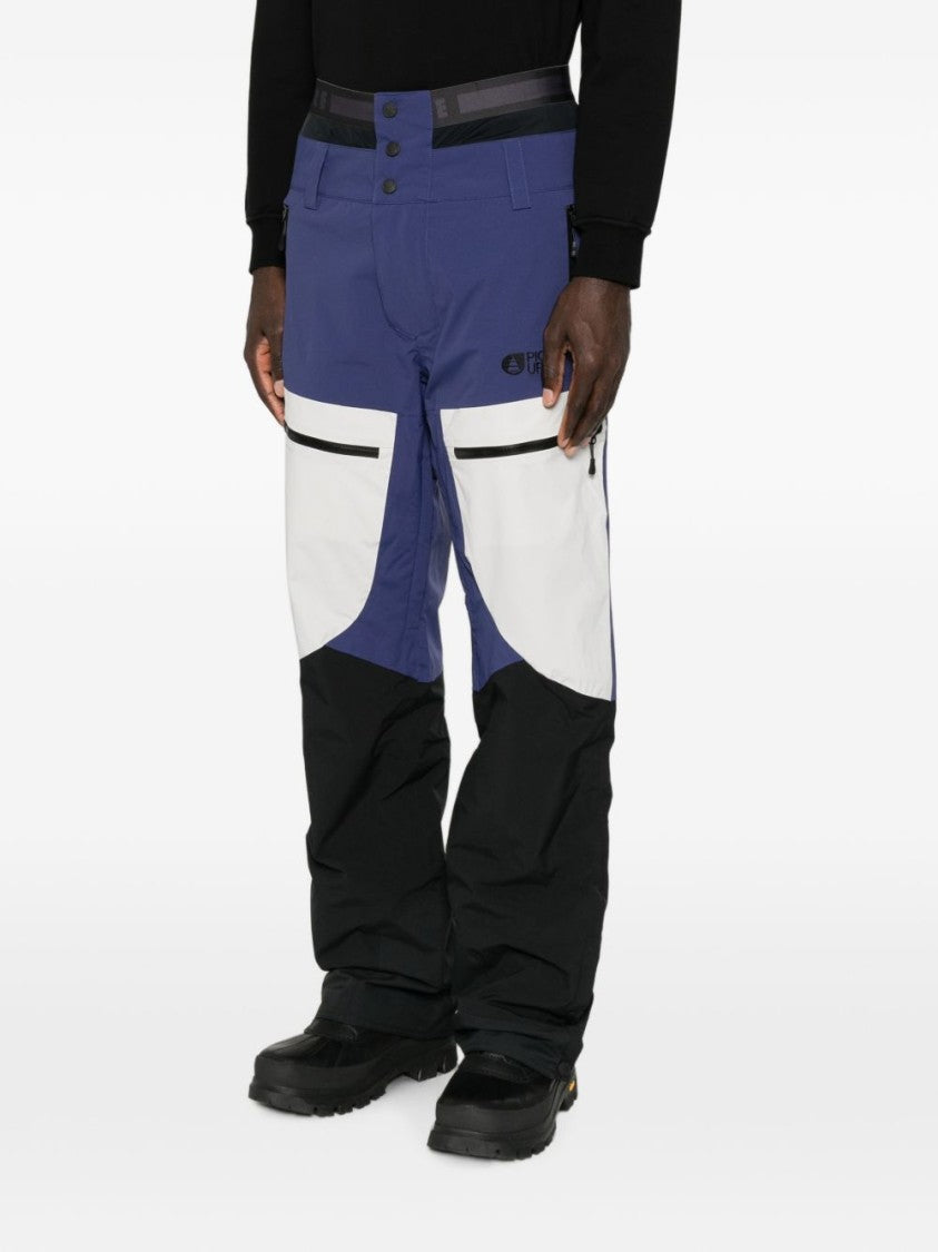 Picture Color-Block Zippered Pocket Jeans