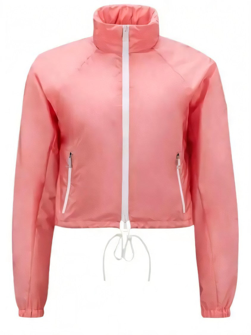 Moncler Cropped High Collar Jacket With Adjustable Hem