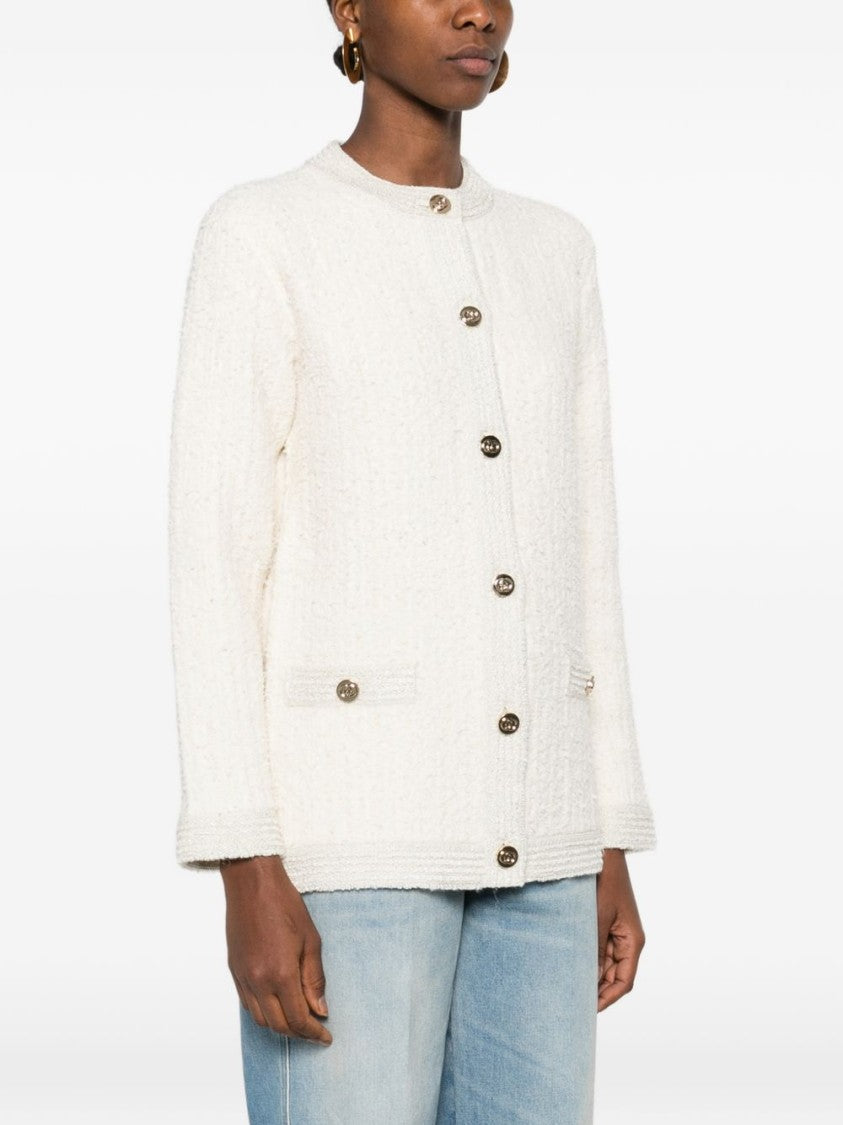Gucci Textured Wool Cardigan With Boxy Silhouette