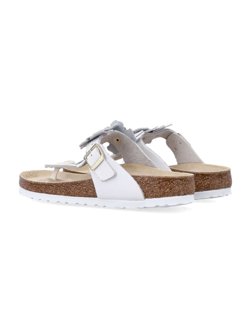 Birkenstock Gizeh Floral Applique Leather Sandals