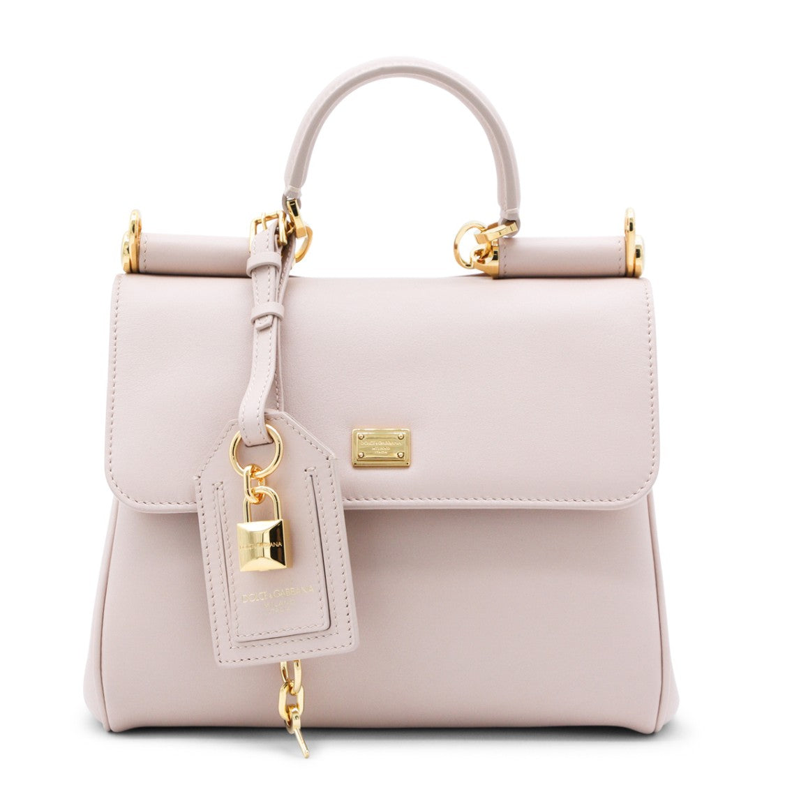 Dolce & Gabbana Structured Top Handle Bag In Soft Nude Shade