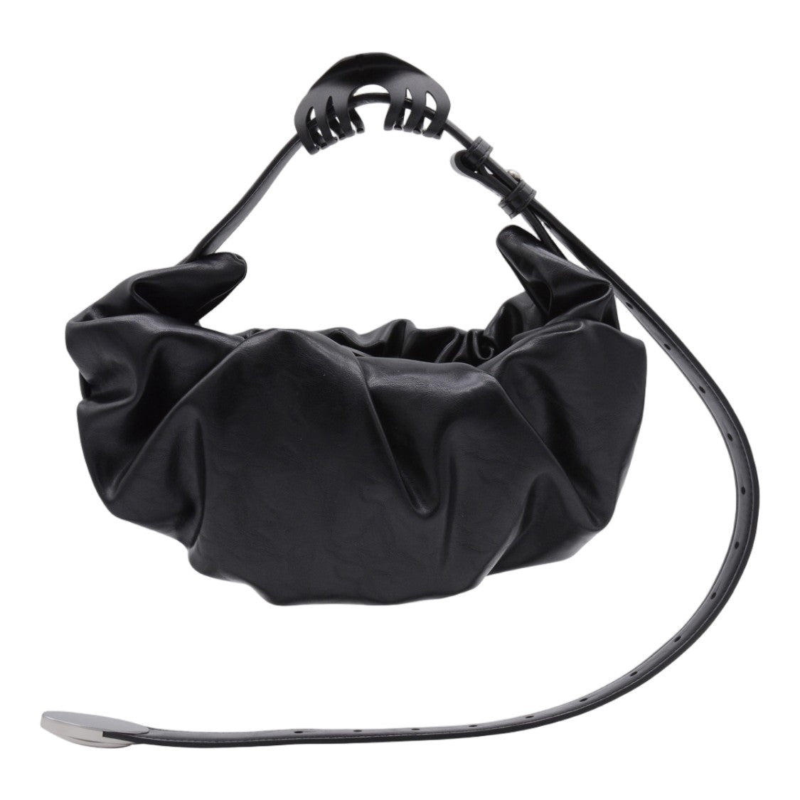 Diesel Ruched Black Bag With Adjustable Claw Clasp