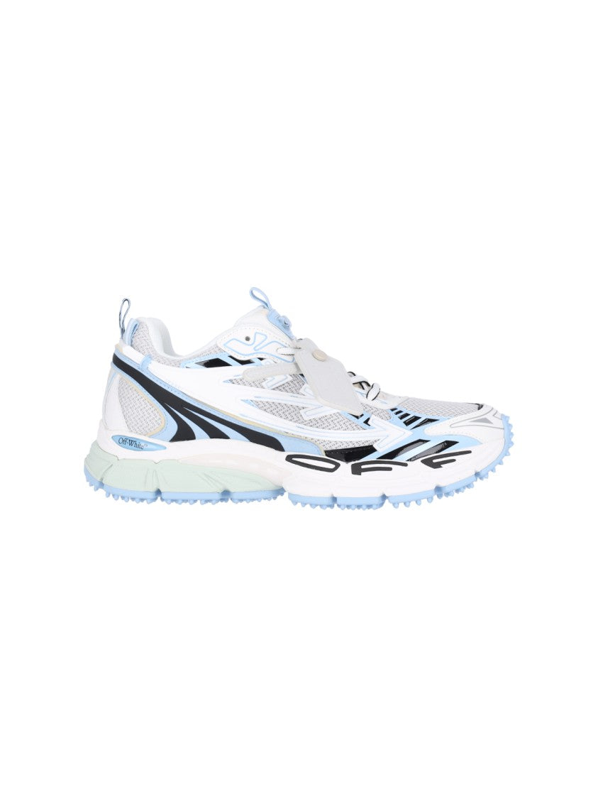 Off-White Dynamic White Sneakers With Light Blue