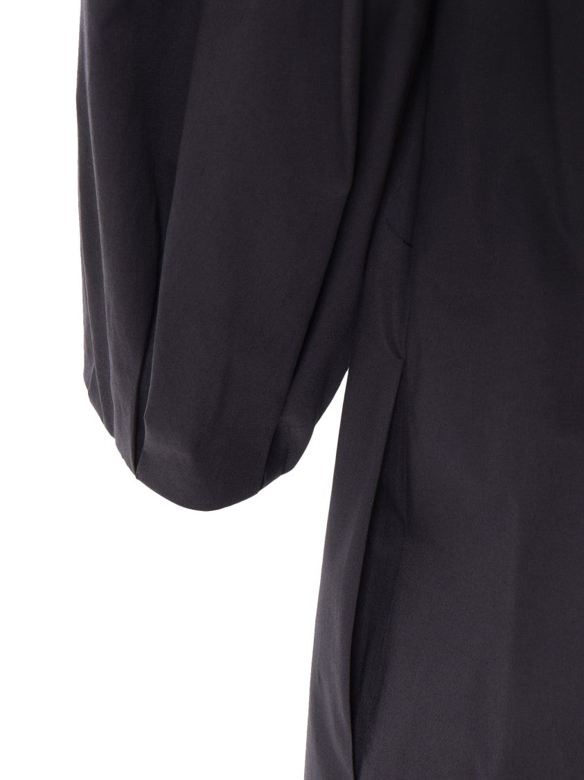 Peserico V-Neck Black Dress With Three-Quarter Sleeves