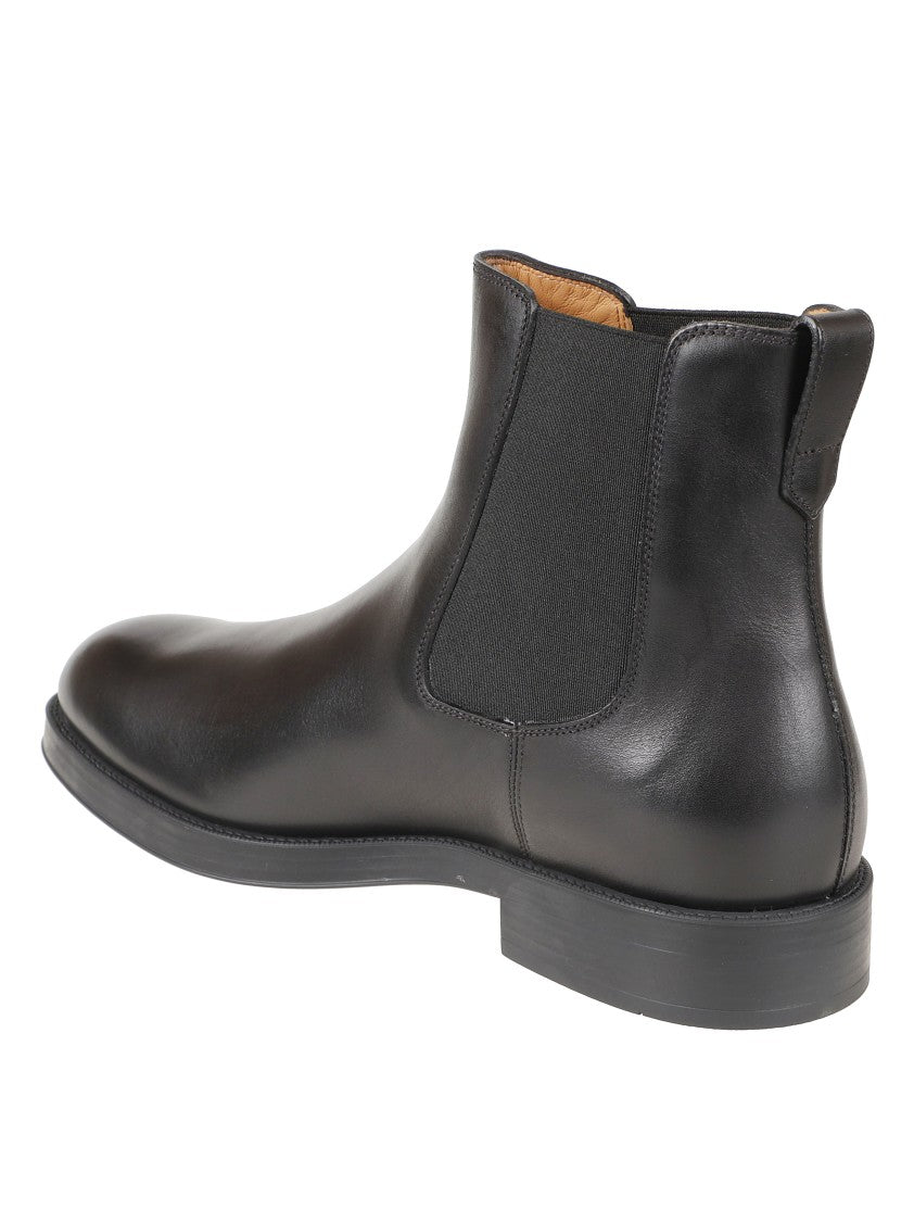 Tod's Smooth Leather Ankle Boots With Elastic Side Panels