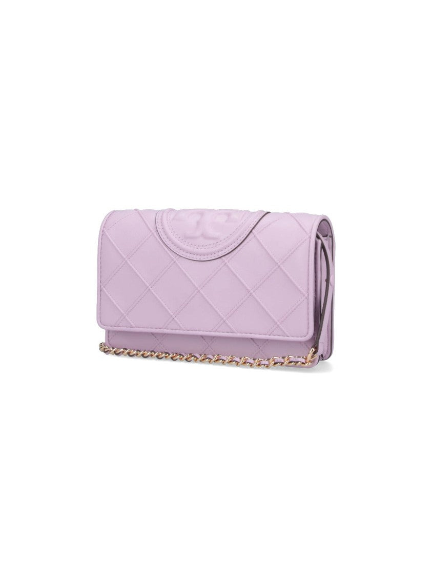 Tory Burch Fleming' Chain Wallet – Lilac