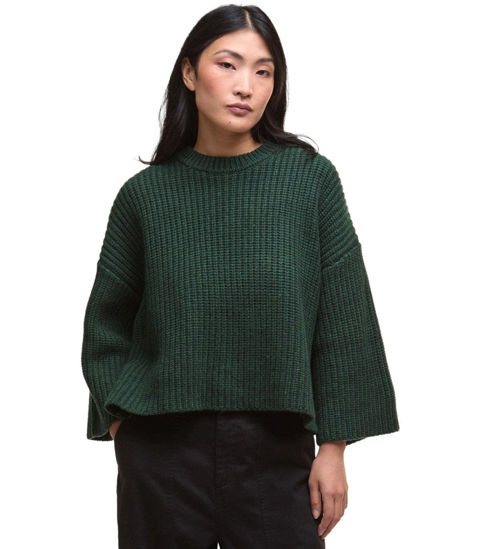 Barbour Lilian Green Crewneck Sweater