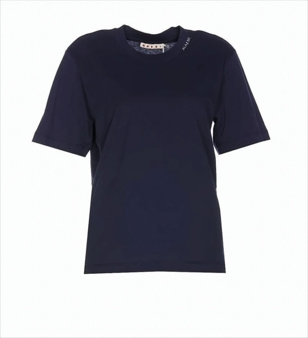 Marni Relaxed Fit Short-Sleeved T-Shirt With Signature Logo Detail