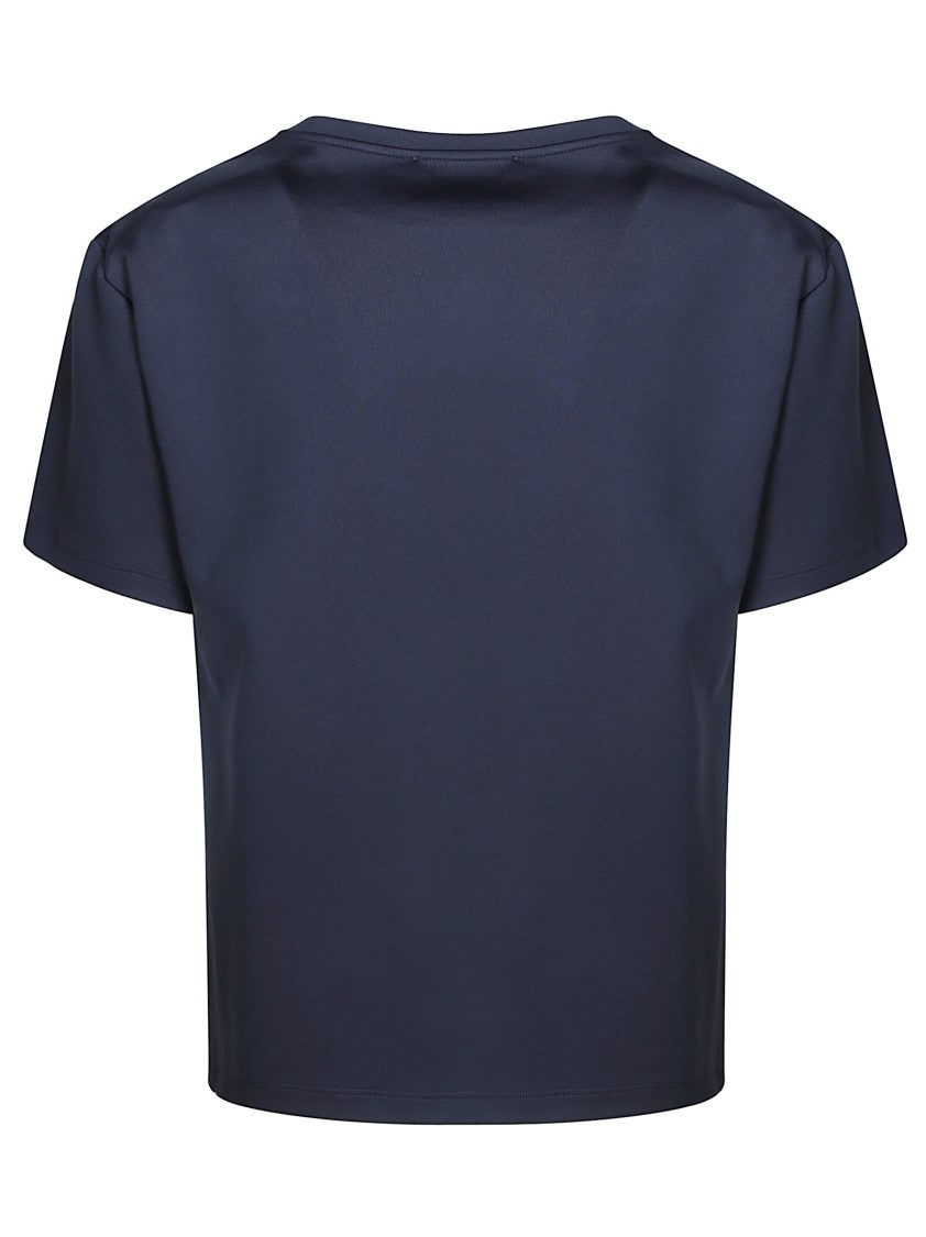 Max Mara Cropped Blue Technical Jersey T-Shirt