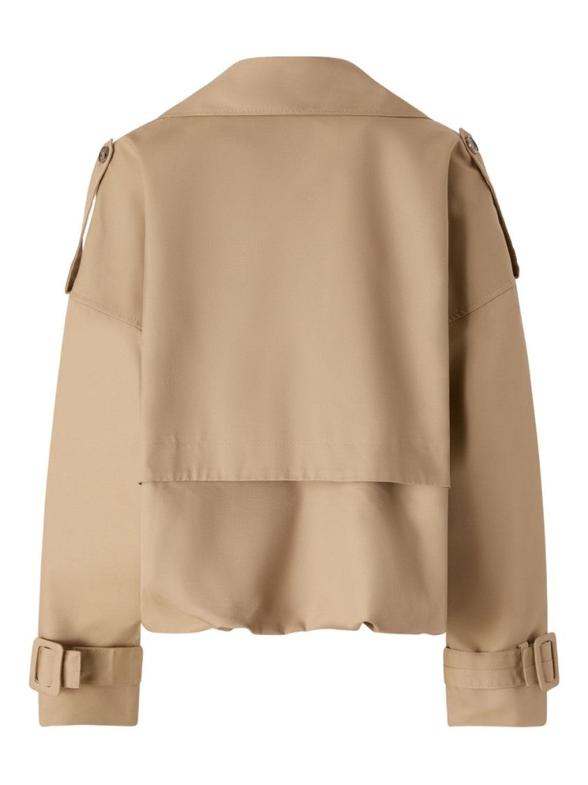 Pinko Cropped Double-Breasted Coat With Wide Lapel