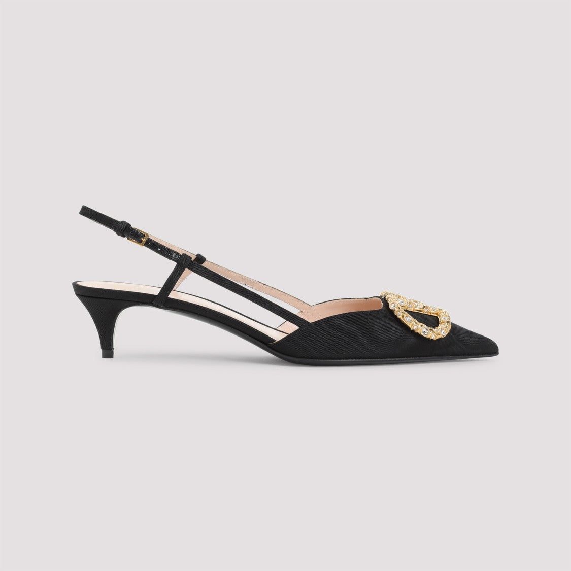 Valentino Garavani Ornate Buckle-Embellished Viscose Pumps