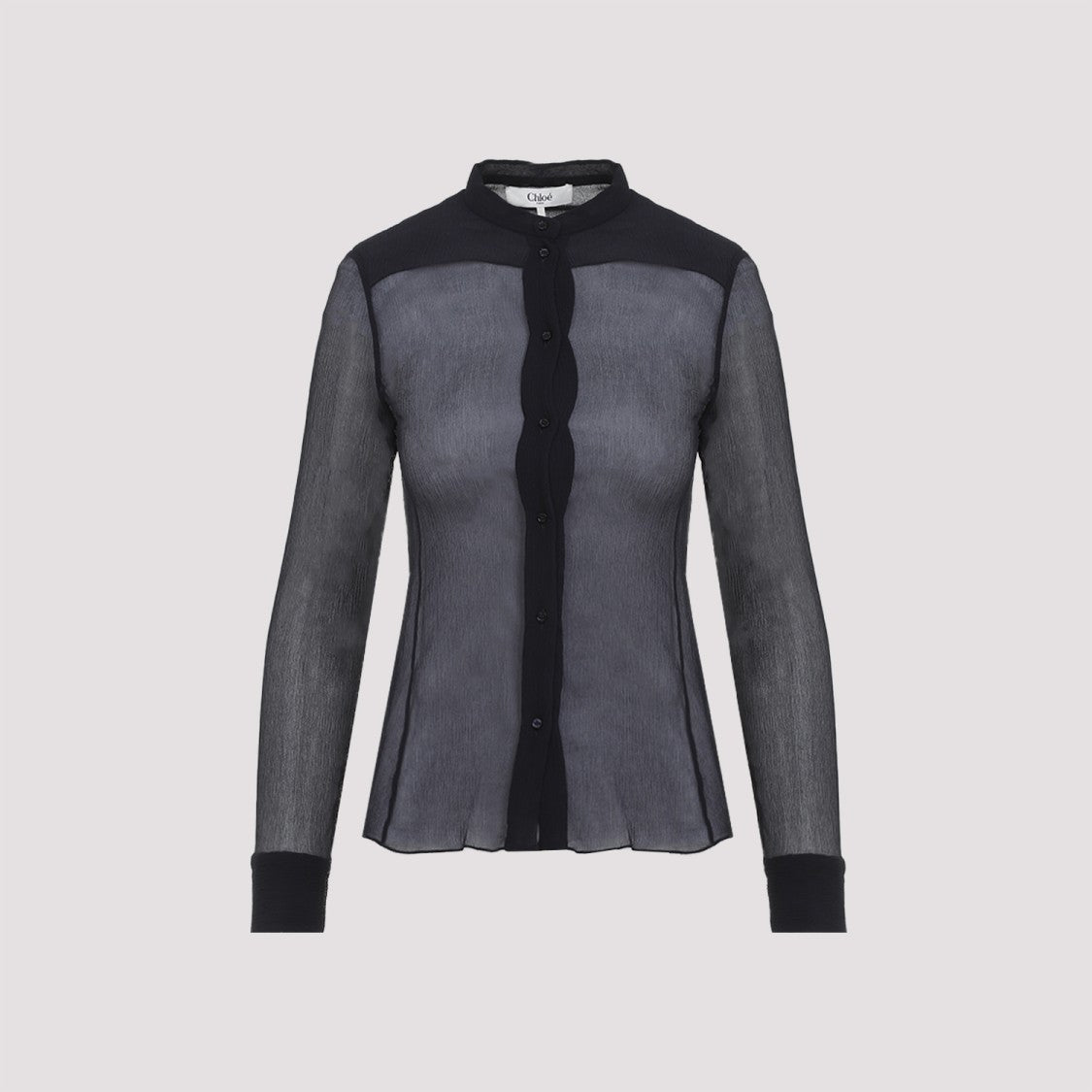 Chloé Silk Shirt With Mandarin Collar