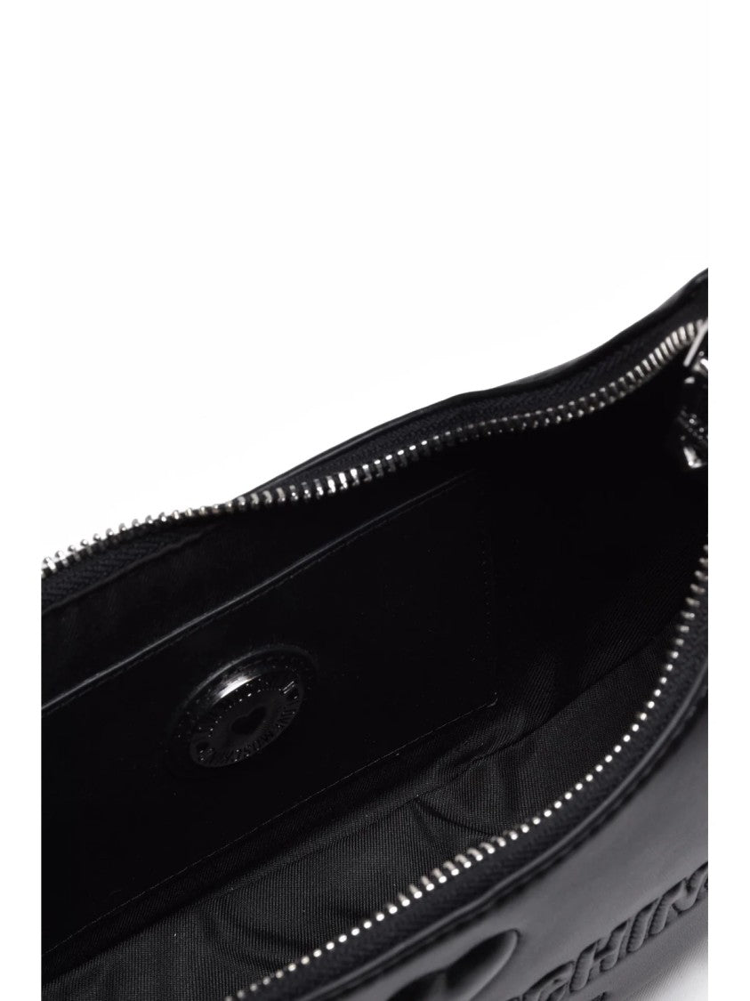 Love Moschino Black Half-Moon Polyurethane Mini Shoulder Bag