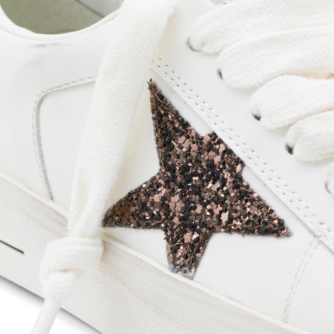 Golden Goose White And Beige Leather Super Star Sneakers