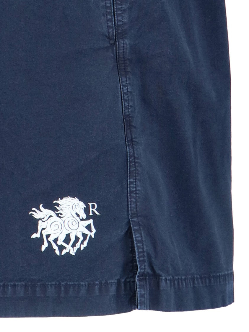 Ranra Blue Keel Mid-Rise Cotton Shorts