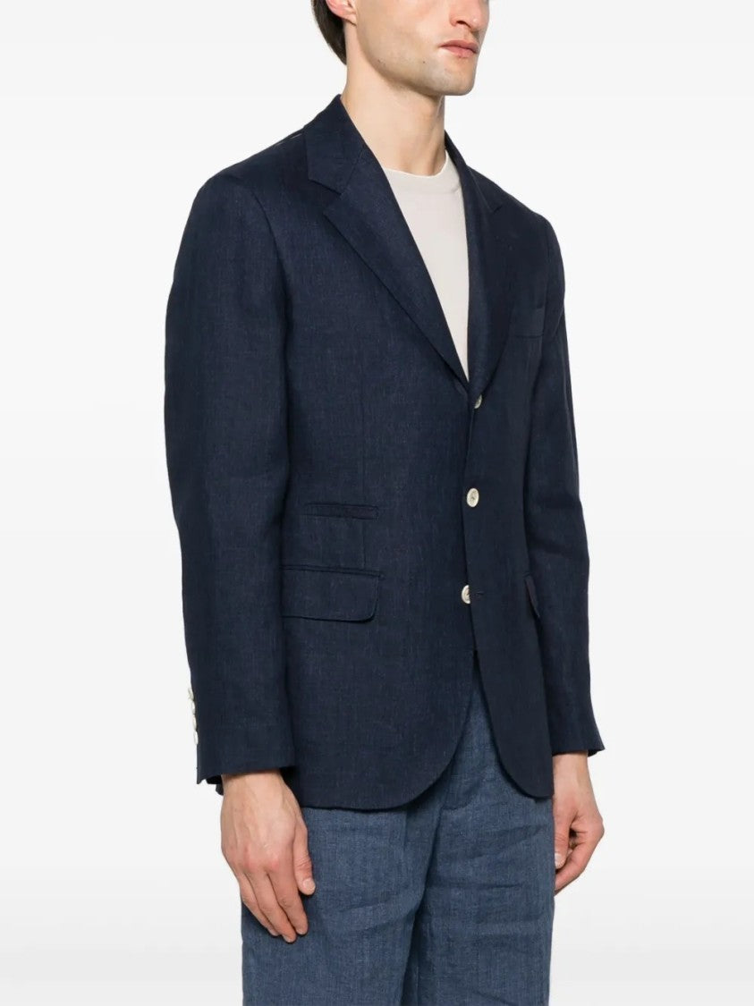 Brunello Cucinelli Deconstructed Blazer With Notched Lapels And Sheen