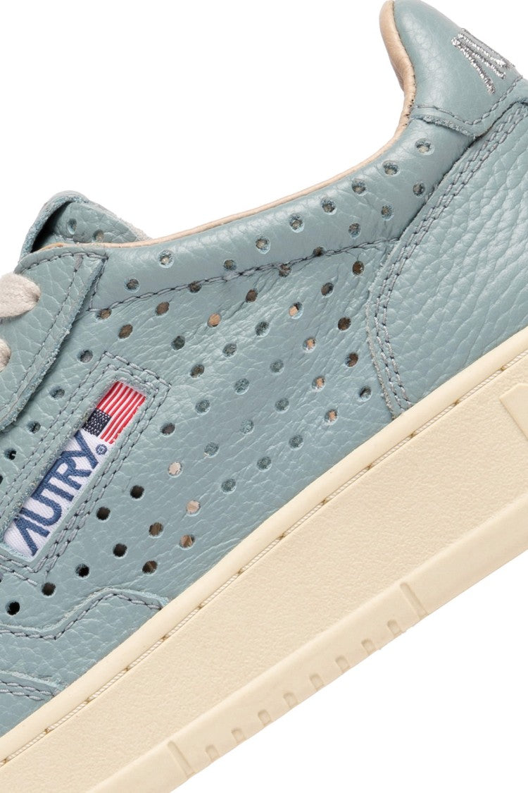 Autry Blue Medalist Perforated Leather Sneakers