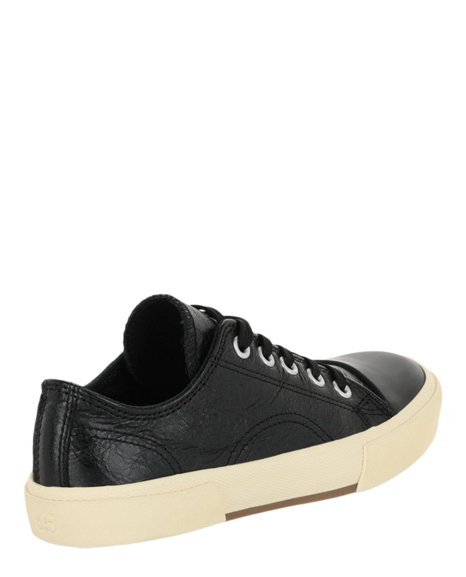 Balenciaga Pebbled Lambskin Low-Top Sneakers With Worn Sole Design