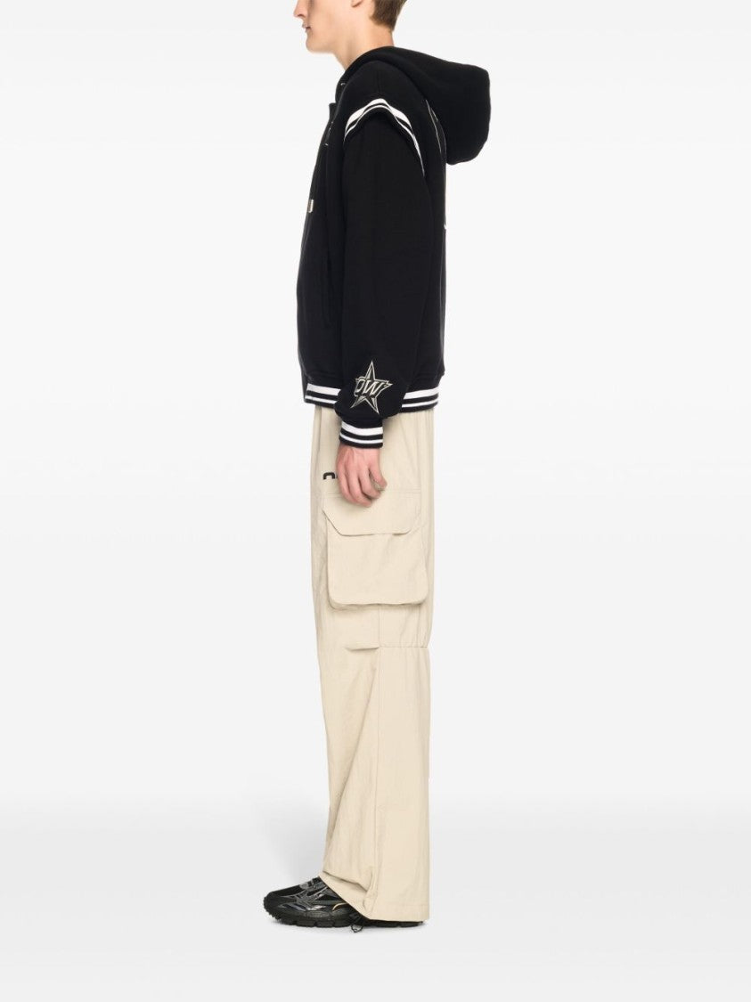 Off-White Black Varsity Sweatshirt With Press-Stud Fastening And Bold Lettering