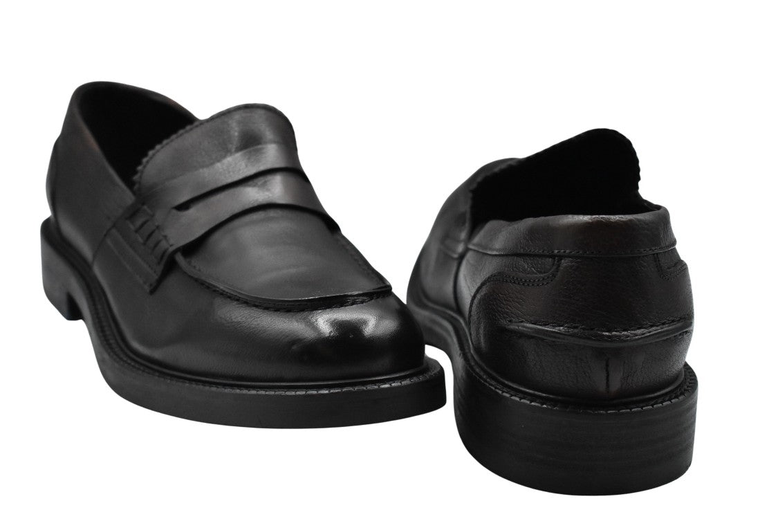 Ernesto Dolani Classic Penny Loafers With Textured Leather