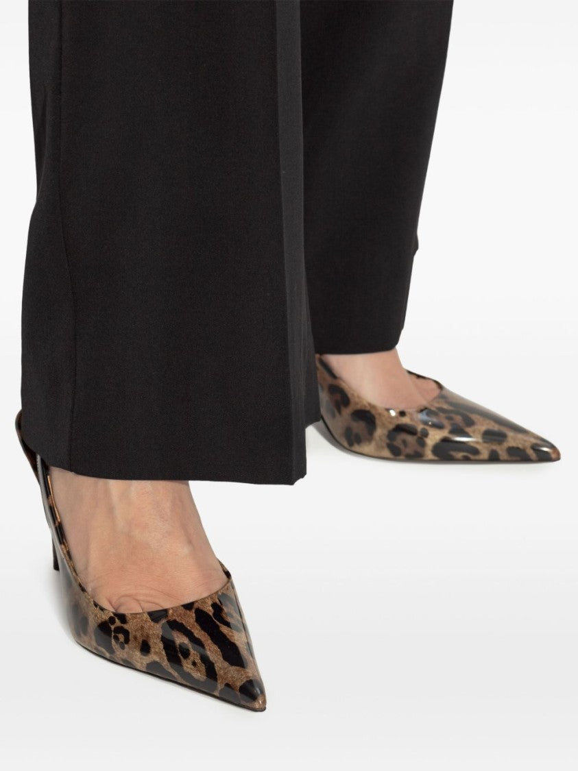 Dolce & Gabbana Brown Slingback Pumps With Dg Logo Detail
