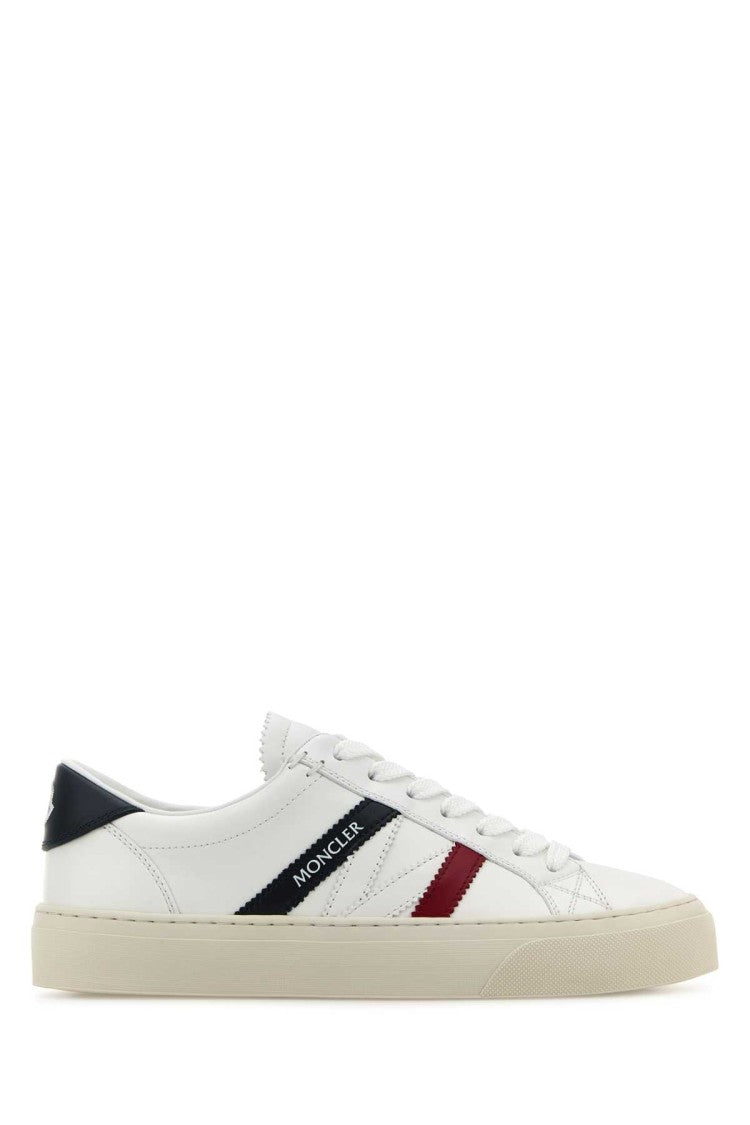 Moncler White Leather Monaco 2 Sneakers