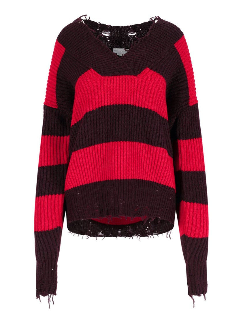 Stella Mccartney Striped Wool Sweater – Red