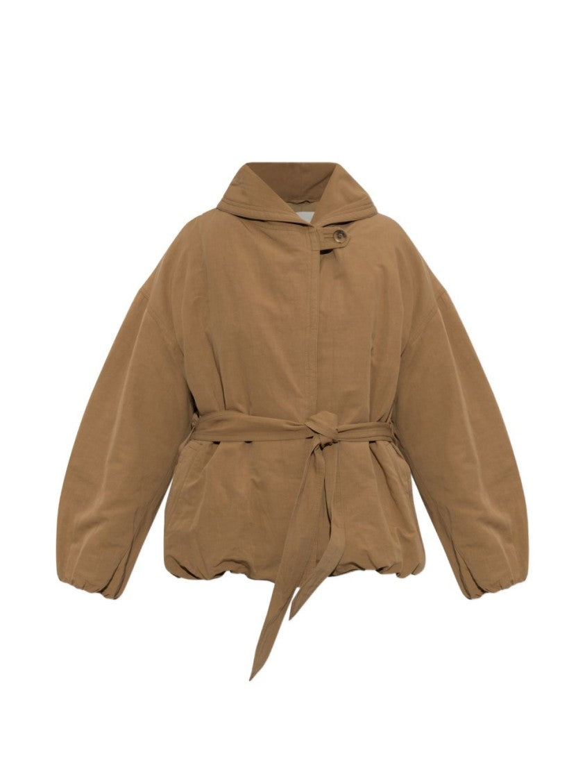 Isabel Marant Brown Short Cinched Waist Voluminous Coat