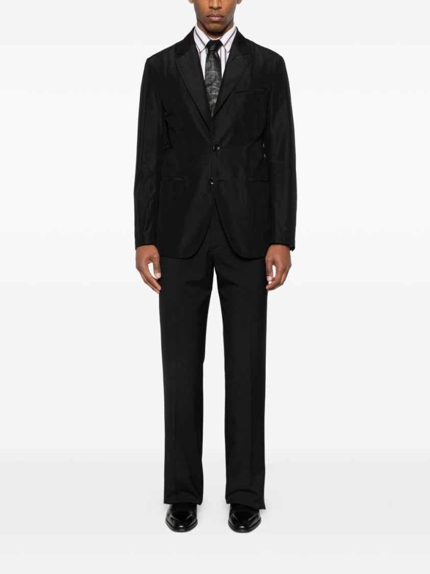 Tom Ford Black V-Cut Lapels Blazer