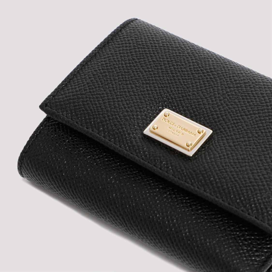 Dolce & Gabbana Black Leather French Flap Wallet