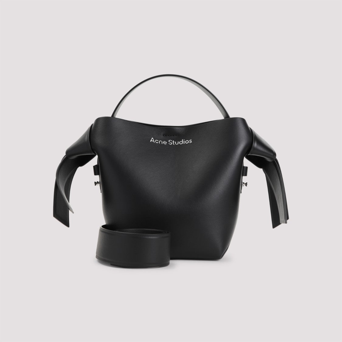 Acne Studios Structured Black Calf Leather Handbag