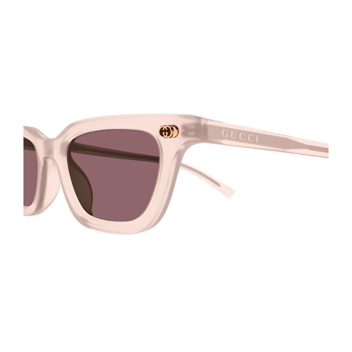 Gucci Pink Institutional Logo Gg1944s Recycled Acetate Rectangular Sunglasses