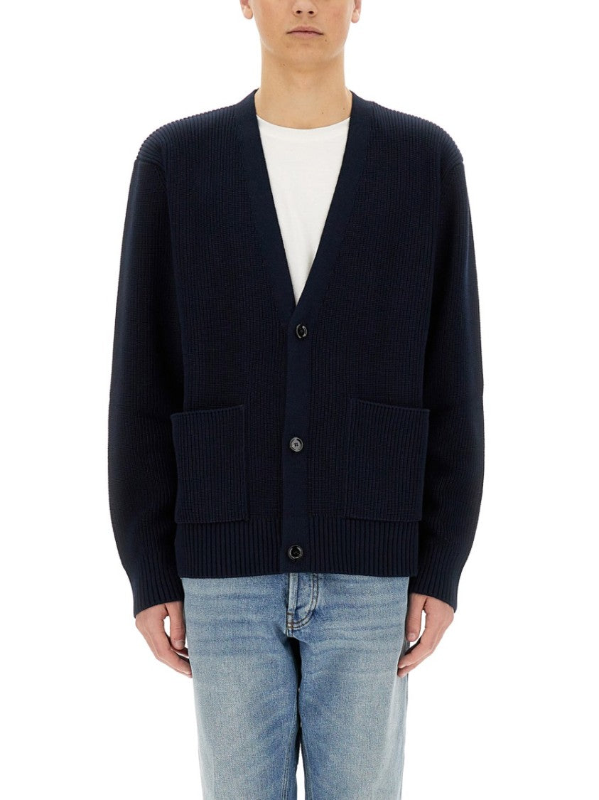 Lardini Black Organic Cotton Cardigan