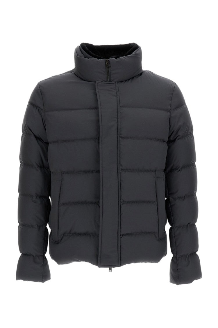 Herno Padded Bomber Jacket With Faux Fur Lining