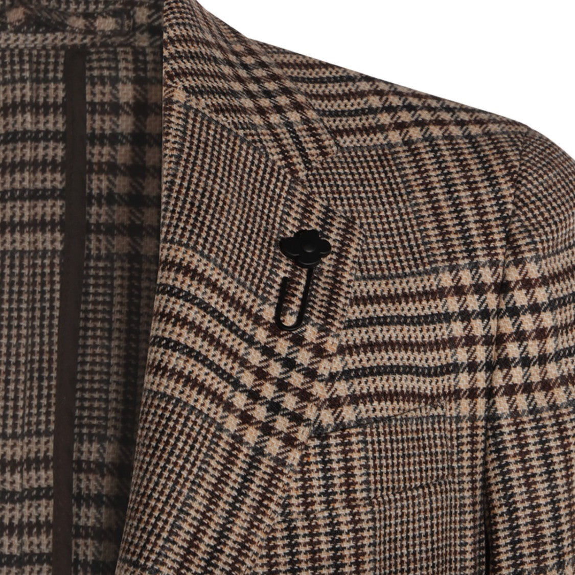 Lardini Tailored Plaid Jacket In Brown