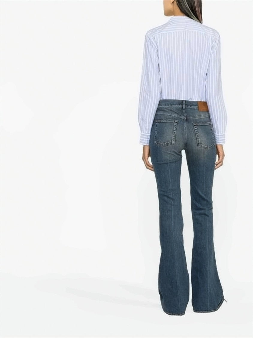 Polo Ralph Lauren Striped Button-Up Blouse With Pointed Collar