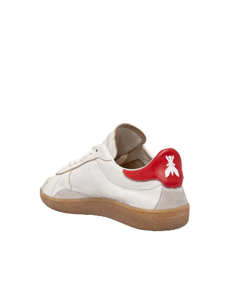Patrizia Pepe White/Red Skin Nappa Sneakers