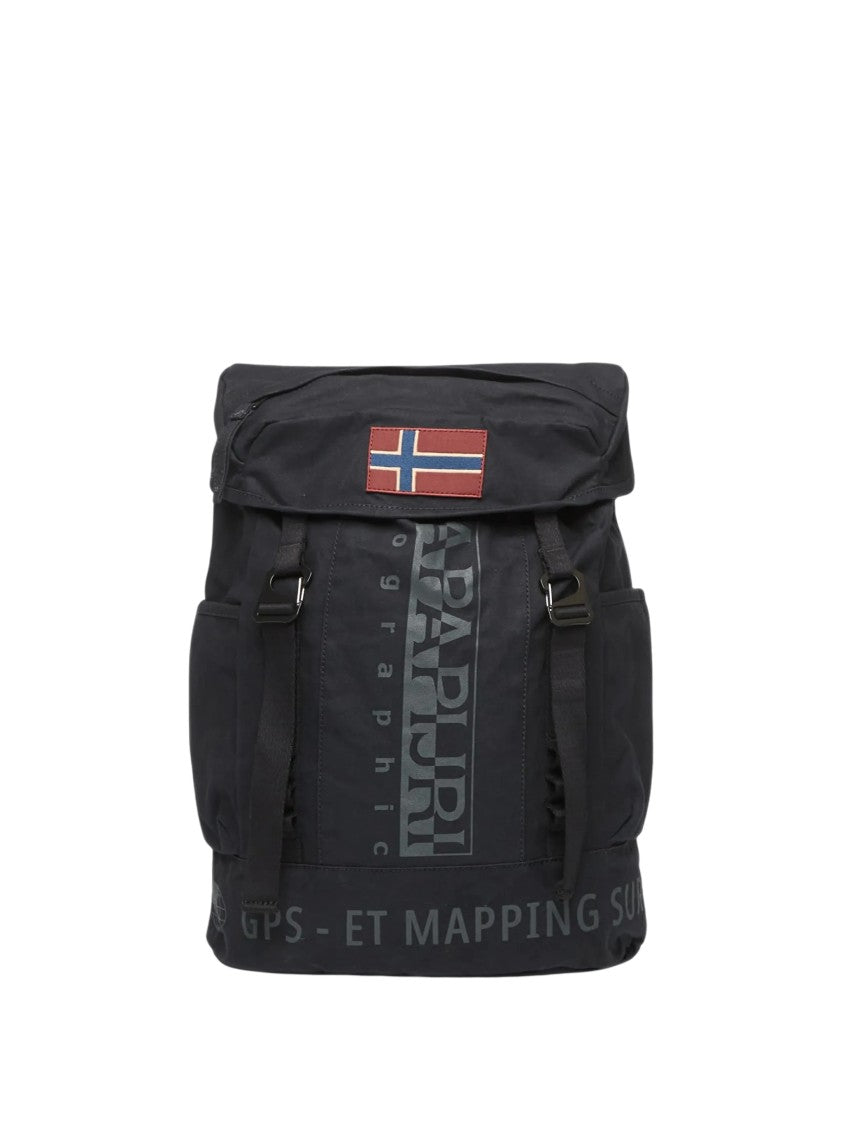 Napapijri Black Equator Buckle Foldover Canvas Backpack